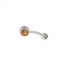 12x Europe And America Double Diamond Stainless Steel Belly Nail Button WEB