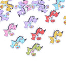 50pcs cartoon wooden dinosaur buttons sewing crafts decoration scrapbookiME