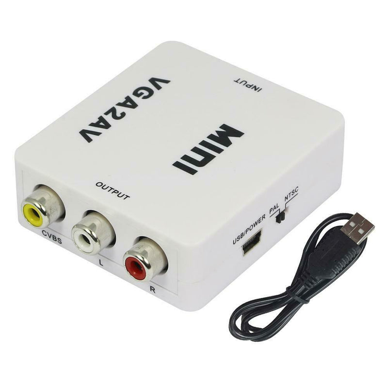 Premium Computer VGA to AV TV Composite RCA S-Video Scan Converter 1080P