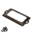 Retro Brass Drawer Label Pull Frame Handle File Name Card Holder+Screws 12P3 Gw