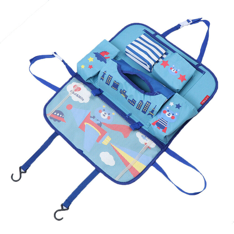 Cartoon Car Seat Back Multi-Pocket Storage Bag Organizer Bear-shape