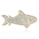 Cartton Enamel Shark Icon Shiny Fairy Tale Animal Brooch For Girl Jacket BacI3X7
