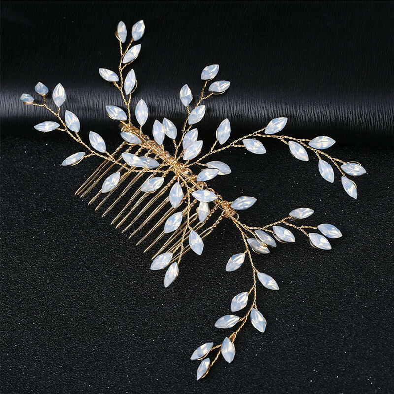 Women Hairpin Hair Comb Clip Head Piece Crystal Flower Bride Hair Pins B Gw