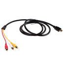 1.5m HDMI To 3-RCA Video Audio AV Component Converter Adapter Cable