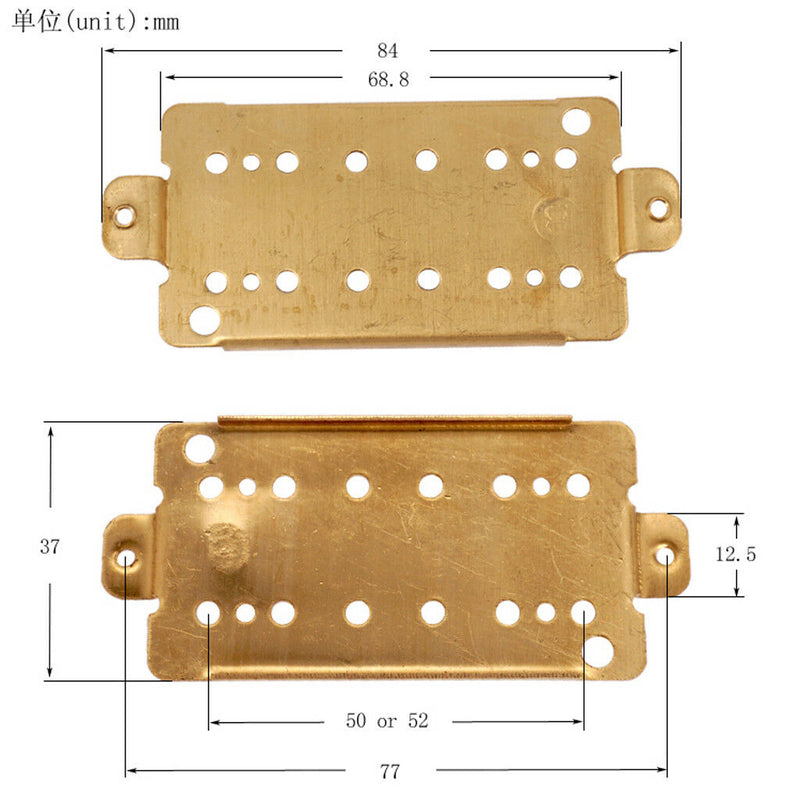 Pack of 4 Electric Guitar Replacement Dual Coil Pickup Baseplate 50mm+52mm