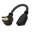 15cm High Speed HDMI 90 Degree Angled Male to HDMI Female Short Cable Ultra HD