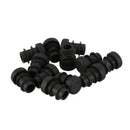 12 Pcs Plastic 12mm Pipe End Blanking Caps Bung Tube Insert Plug Round Blac