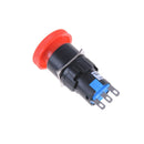 Red Mushroom DC 30V 5A AC 250V 3A Emergency Stop Push Button SwitchD6