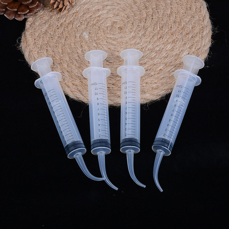 4Pcs Disposable Transparent Dental Irrigation Syringe With Curved Dental Care 3c