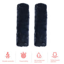 2pcs Car Seat Belt Cover Fluffy Safety Belt Shoulder Pad Protector (Black)
