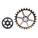 2PCS Retro Wall Hanging Decorative Wooden Gear Home Decor Collectible 29CM 12cm