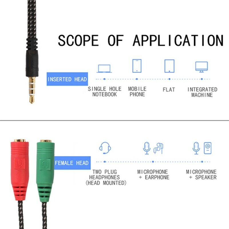 Headphone Adapter, Headphone Splitter (3.5mm Stereo Male to 2 x 3.5mm Femal L2V2