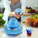 6pcs/set Kitchen Reusable Silicone Food Storage Wrap Microwave Bowl Seal Co