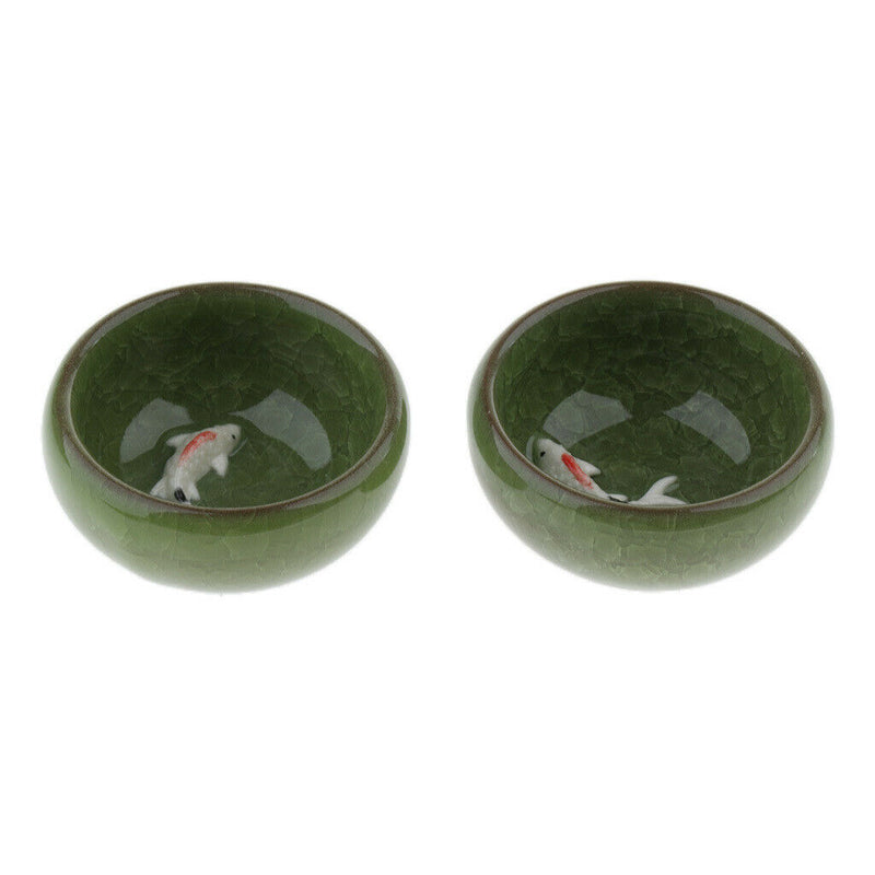 2pcs Reptile Food Water Dish Worm Bowl Ceramic Mealworm Feed Feeder Random