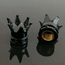 4x Black Chrome Crown Tire/Wheel Air Stem Valve Cap  Air Dust Cover Universal