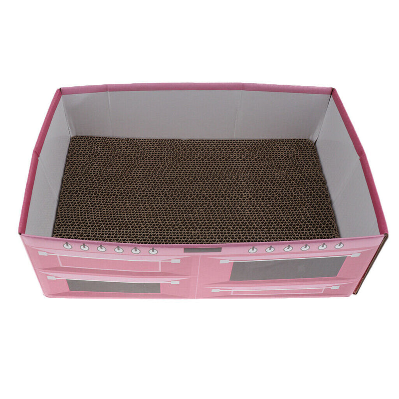 2 Pcs Pet Cat Scratcher Corrugated Paper Box Scratching Pads For Resting