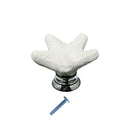 Ceramic Glass Door Knobs-Starfish Cupboard Cabinet Drawer Pull Handle White