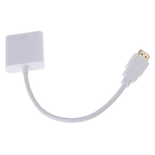 1Pcs HDMI to VGA converter adapter HD 1080P WhiteEBJC&j
