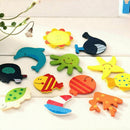 12pcs Fridge Magnet Wooden Cartoon Animals Novelty Magnets Colourful Kid's Sale
