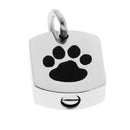 Stainless Steel Paw Printed Pet Cremation Pendant Dog Cat Urn Holds Ashes