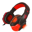 Laptop Gaming Headsets Over Ear Headphones with Light Mic Stereo Earphones Black