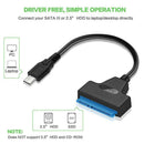 USB 3.1 Type-c To SATA External Converter Adapter Cable Lead For 2.5" HDD SSD