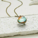 Double Sided Glass Glow in the Dark World Map Galaxy Planet Necklace Pendant