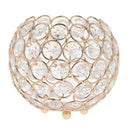Golden 4.7" Crystal Votive Tea Light Candle Holder Wedding Banquet Decor