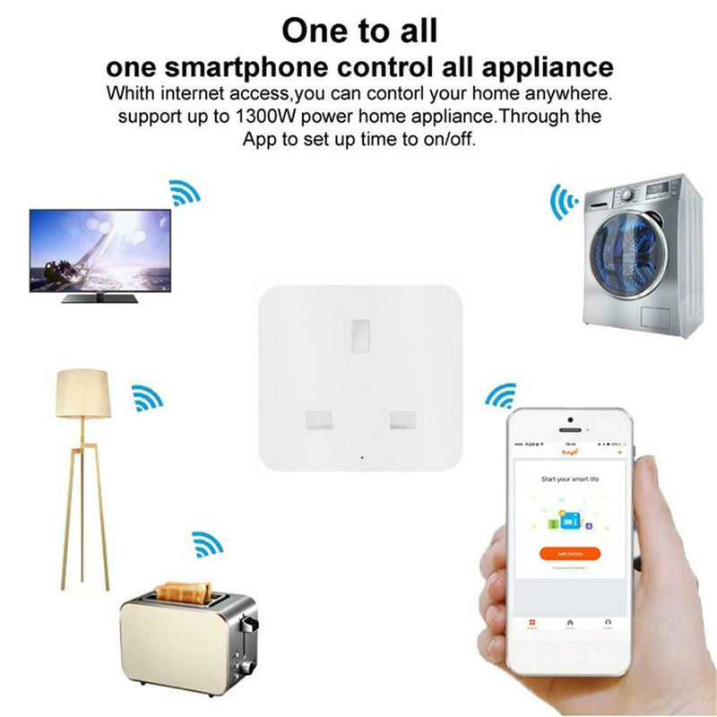 Intelligent WiFi Smart Timer UK Plug Socket Outlet App Amazon Alexa Google