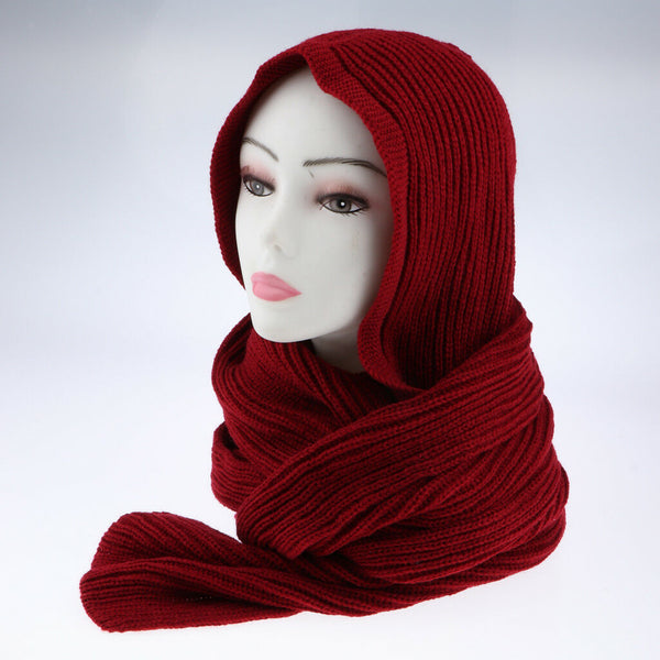2x Women Winter Hooded Scarf Ladies Shawl Pashmina Stole Blanket Wrap Beanie