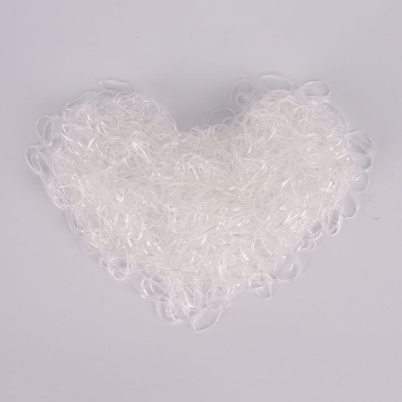 1000pcs Child Baby Transparent Hair Holders Rubber Bands Elastics Girls Tie  OZ
