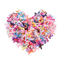 500X Assorted Mini Satin Ribbon Bows Tied Craft Embellishment Wedding Decor 3C