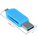 1Pcs Micro USB+USB 2.0 OTG Adapter SD T-Flash Memory Card Reader for Smartphone
