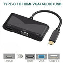 USB-C 3.1 Type C to 4K HDMI & VGA Adapter for Notebook Laptop MacBook Googl O5Q9