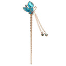 2pcs Womens Retro Crystal Butterfly Flower Hairpins Hair Sticks Hair Clips