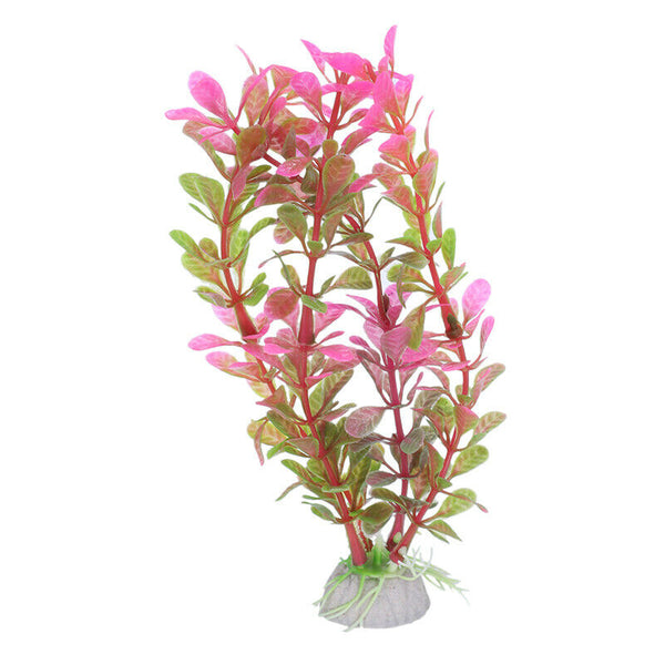 18cm Artificial Plastic Plant Aquarium Decoration - Fuschia