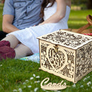 Wooden Wedding Card Boxes with Lock and Card Sign for Weddings Receptions