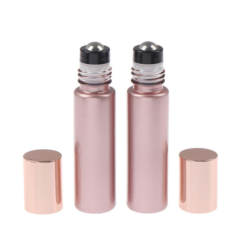 10ml  Essential Oil Bottles Roll on Glass Roller Ball Refillable Empty ContaS Hn