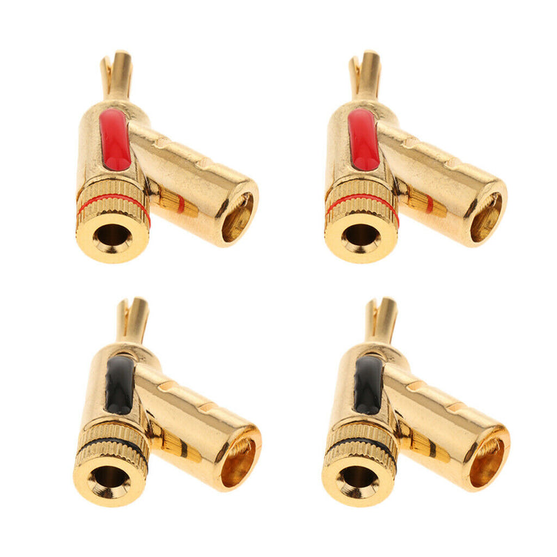 4x Banana Plugs, Speaker Wire Connectors 4mm Self-Lock Jack Plugs Adapter