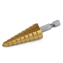 High Speed Steel Step Dril Bit HSS 1/4" Hex Shank Titanium Coated Step Drill Bit