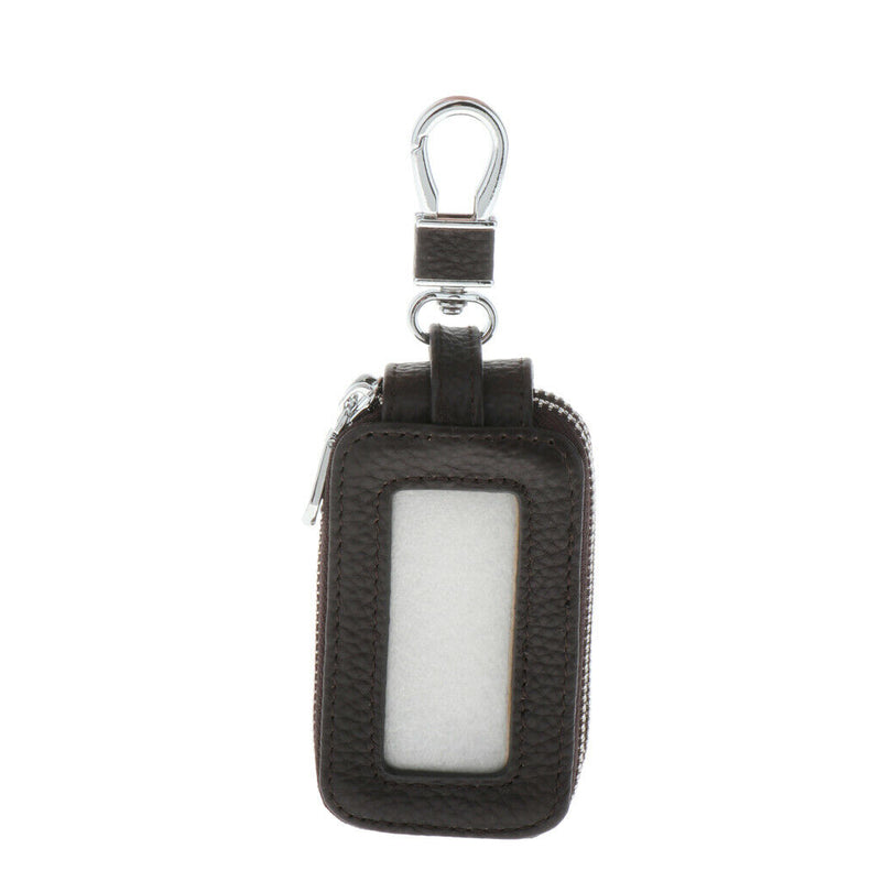 Mens PU Leather Car Key Case Key Holder Key Organizer Wallet Dark Coffee