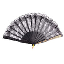 Black Spanish Style Dance Party Wedding Lace Silk Folding Hand Held Flower FaME