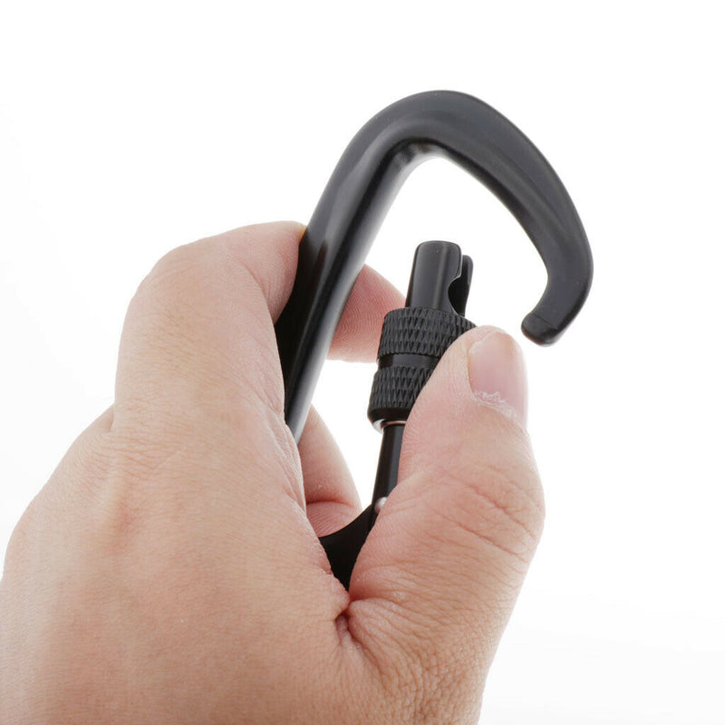 3x 12KN/5KN Screw Lock Carabiner D-Ring Durable Light for Camping Hiking