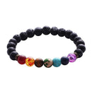 Men Women Natural Stone Buddha Prayer Bracelet Elastic Beaded Wristband