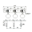Set Of 6 Strings Tuning Pegs Tuners For Classical / Acoustic / Folk Guitar, 3R +