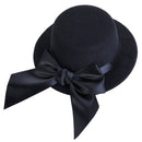 Black Mini Top Hat w/ Hair Clips Bowknot Decor Millinery Hens Night Fascinator