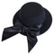 Black Mini Top Hat w/ Hair Clips Bowknot Decor Millinery Hens Night Fascinator