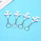 4Pcs/lot Silicone Airplane Keychains Pendant Keyring Friendship Jewelry Gift New