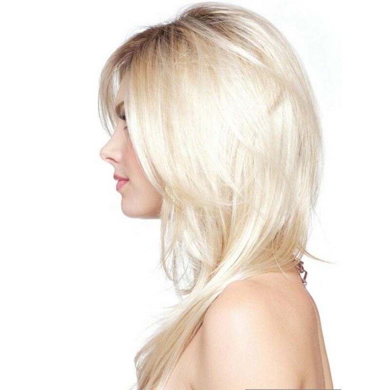 Women Ombre Brown/Blonde Long Wavy Wig Synthetic Hair Heat Resistant Fashion New