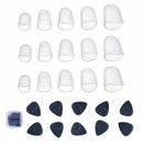 Meideal 15 pcs Clear Guitar Fingertip Protectors in 5 Sizes Silicone for Gu J2H6